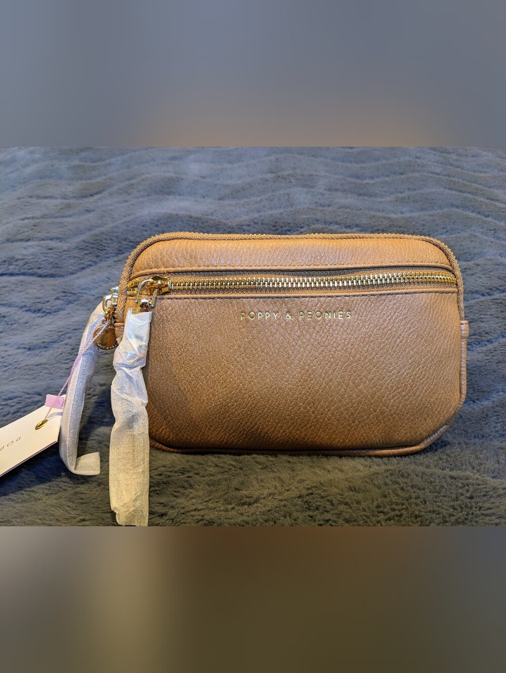 Poppy & Peonies On The Run Bag, CAMEL